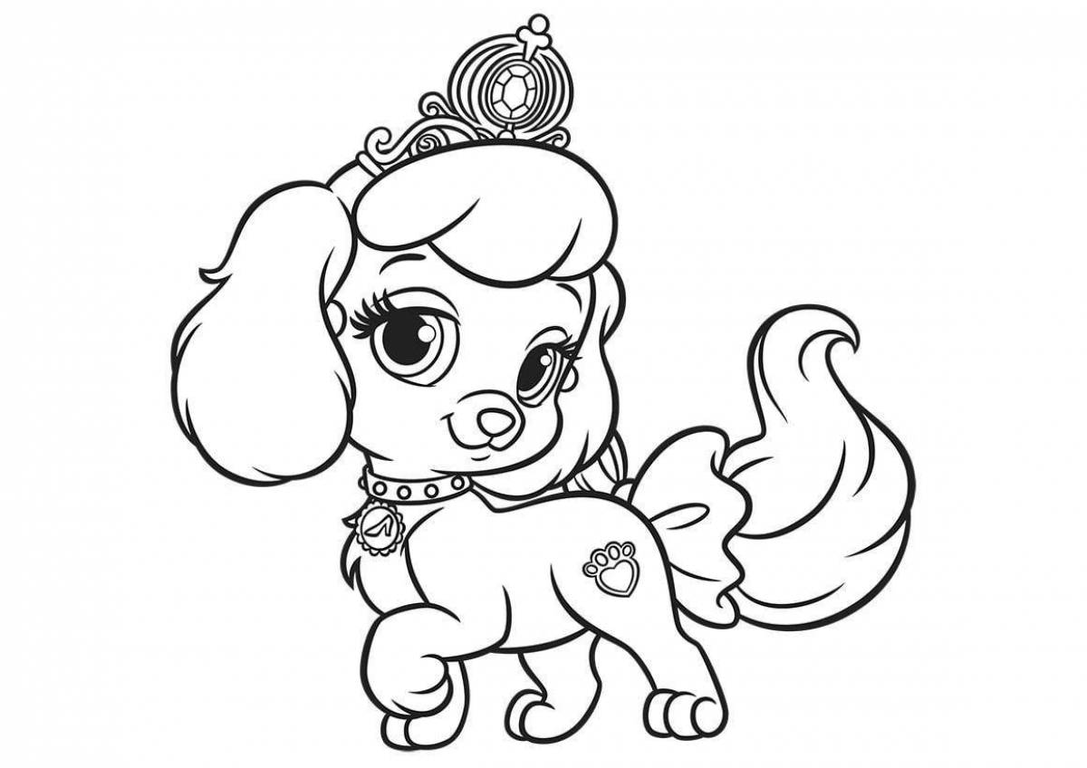 Adorable cute dog coloring book for girls