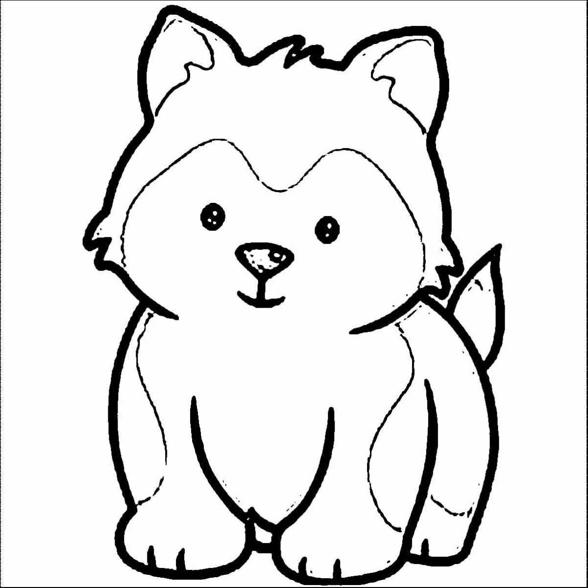 Soft cute dog coloring for girls