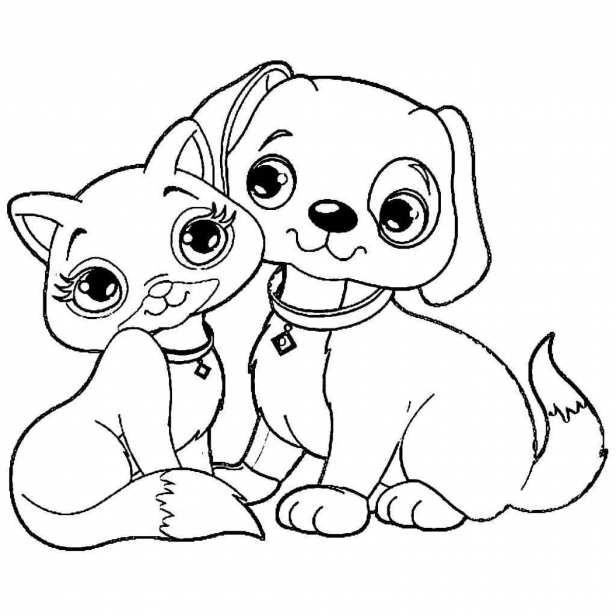Precious cute dog coloring book for girls