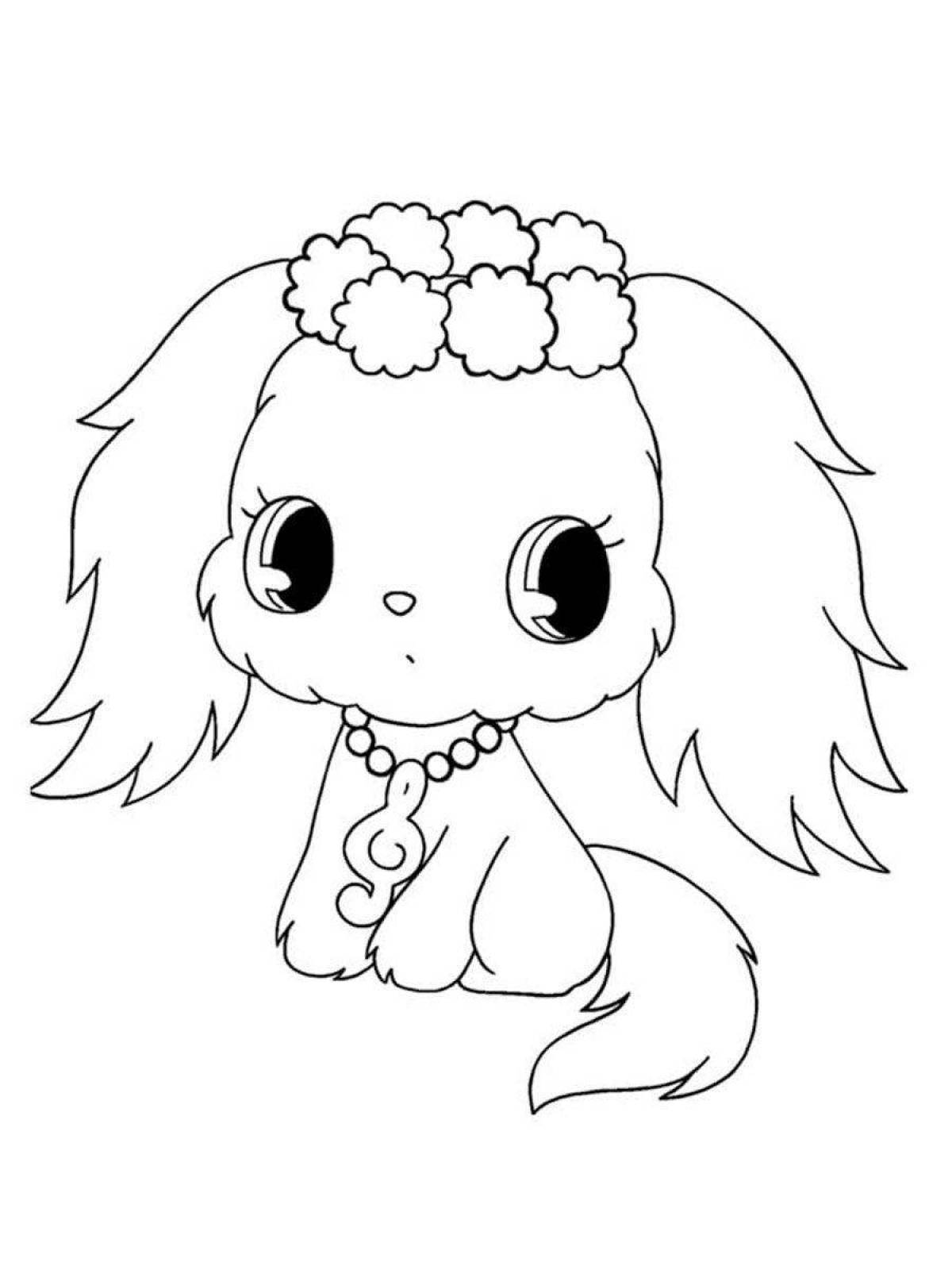 Affectionate cute dog coloring pages for girls