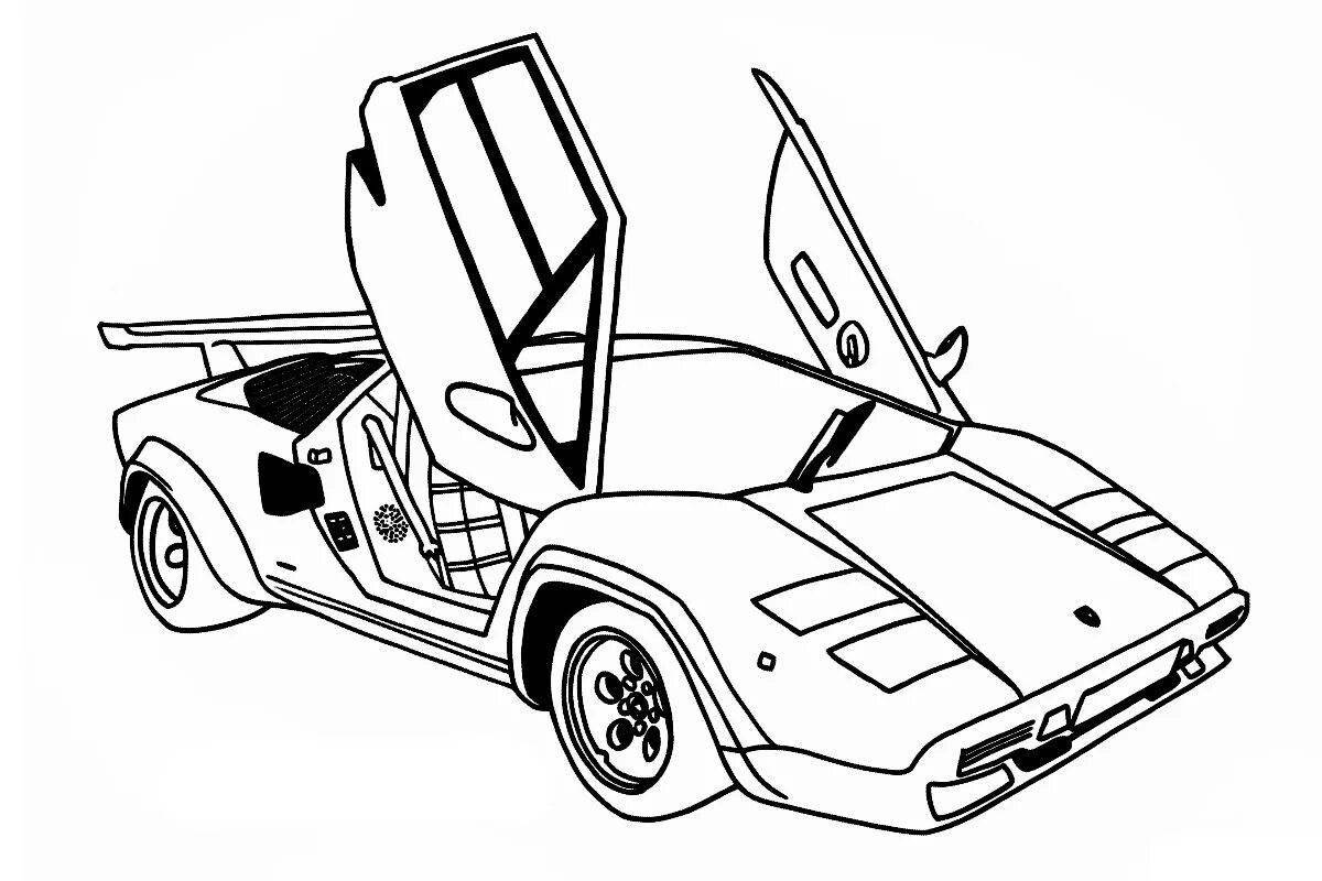 Coloring for boys with colorful sports cars