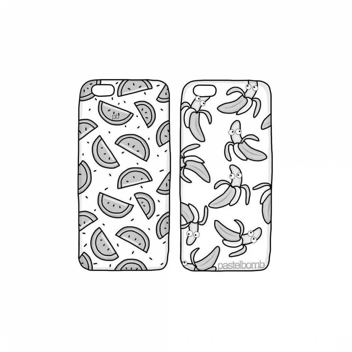 Creative phone case coloring page