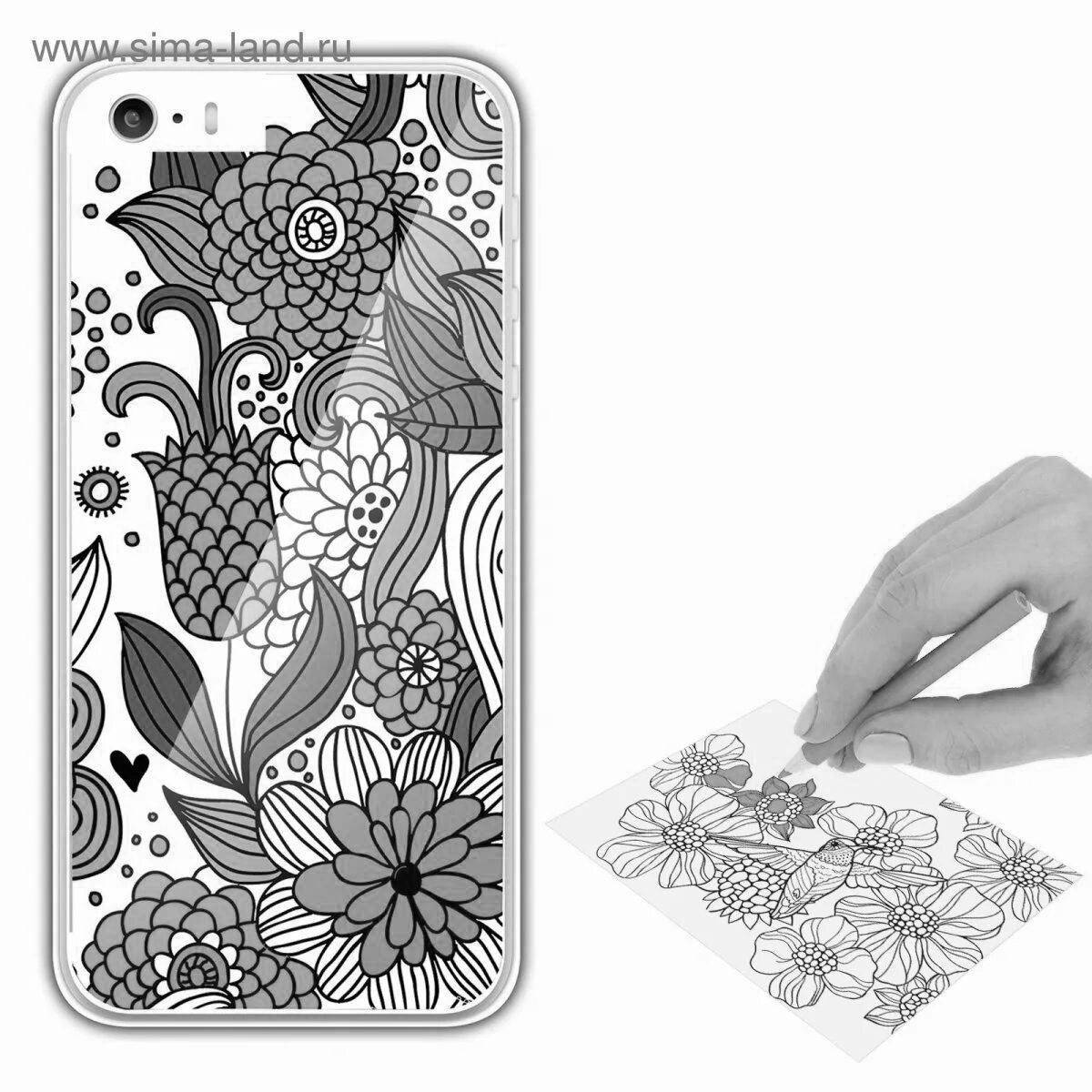 Color design of phone case coloring book