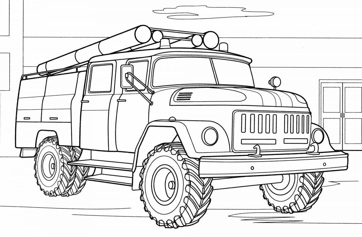 Gorgeous fire truck coloring book for kids