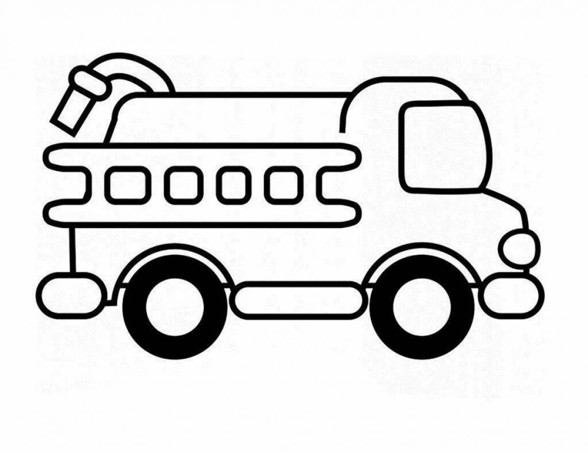 Adorable fire truck coloring page for kids