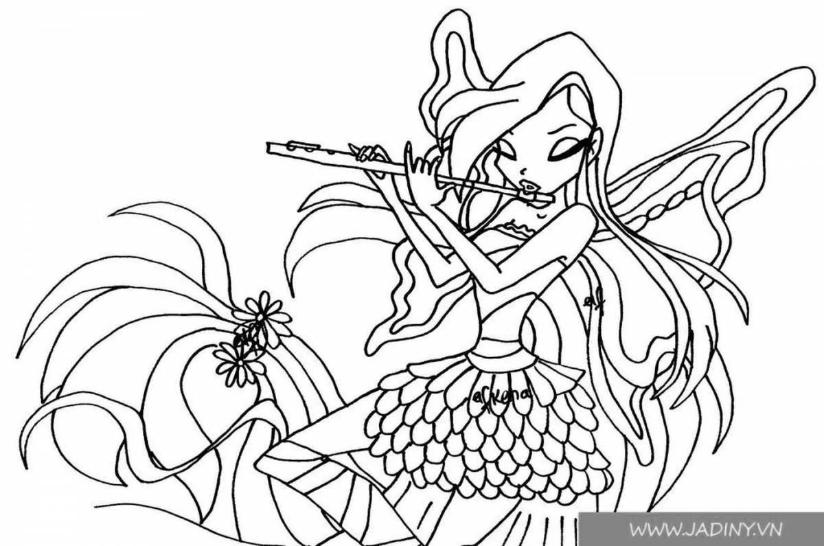 Sparkling winx fairy coloring book for kids