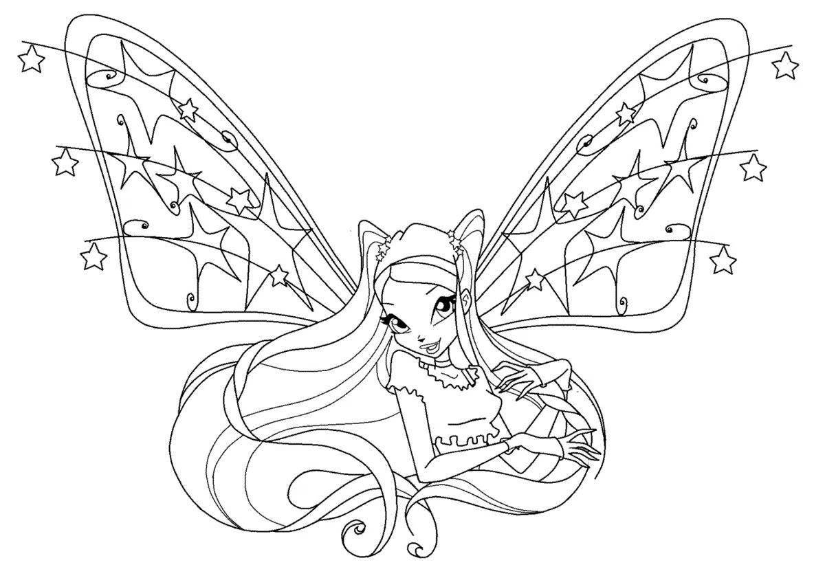 Radiant winx fairy coloring for kids