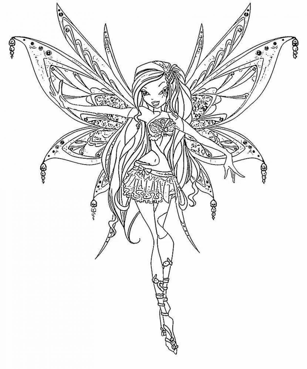 Cute winx fairy coloring book for kids