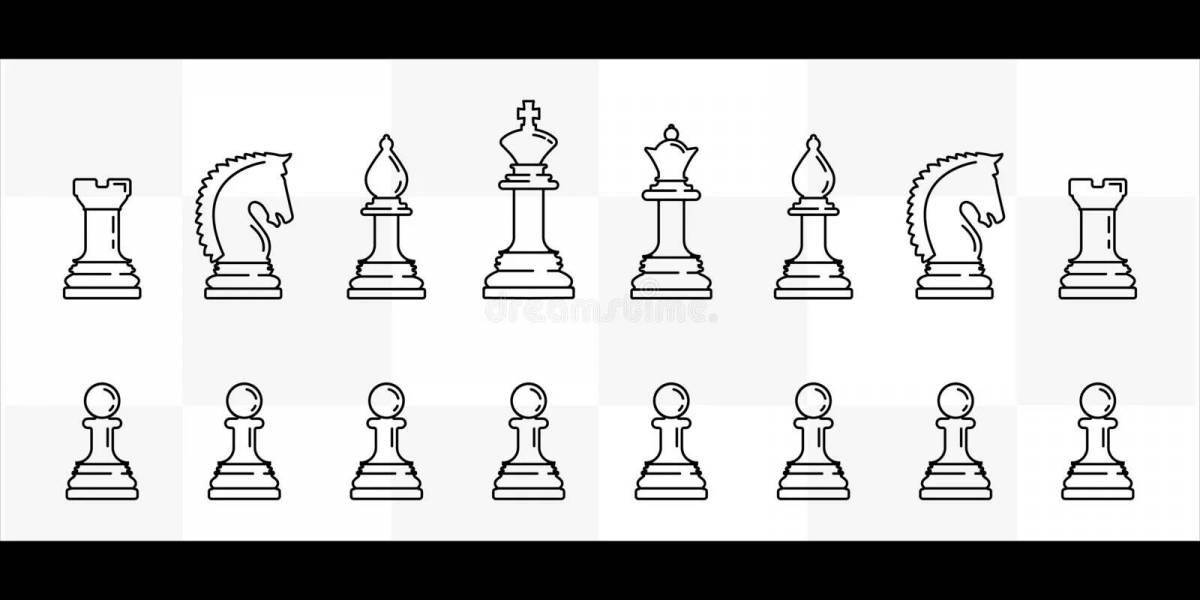 Fun coloring chess pieces for kids