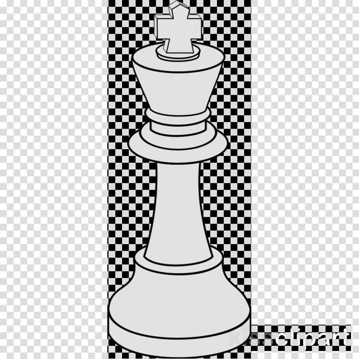 Colorful chess pieces coloring book for kids to explore