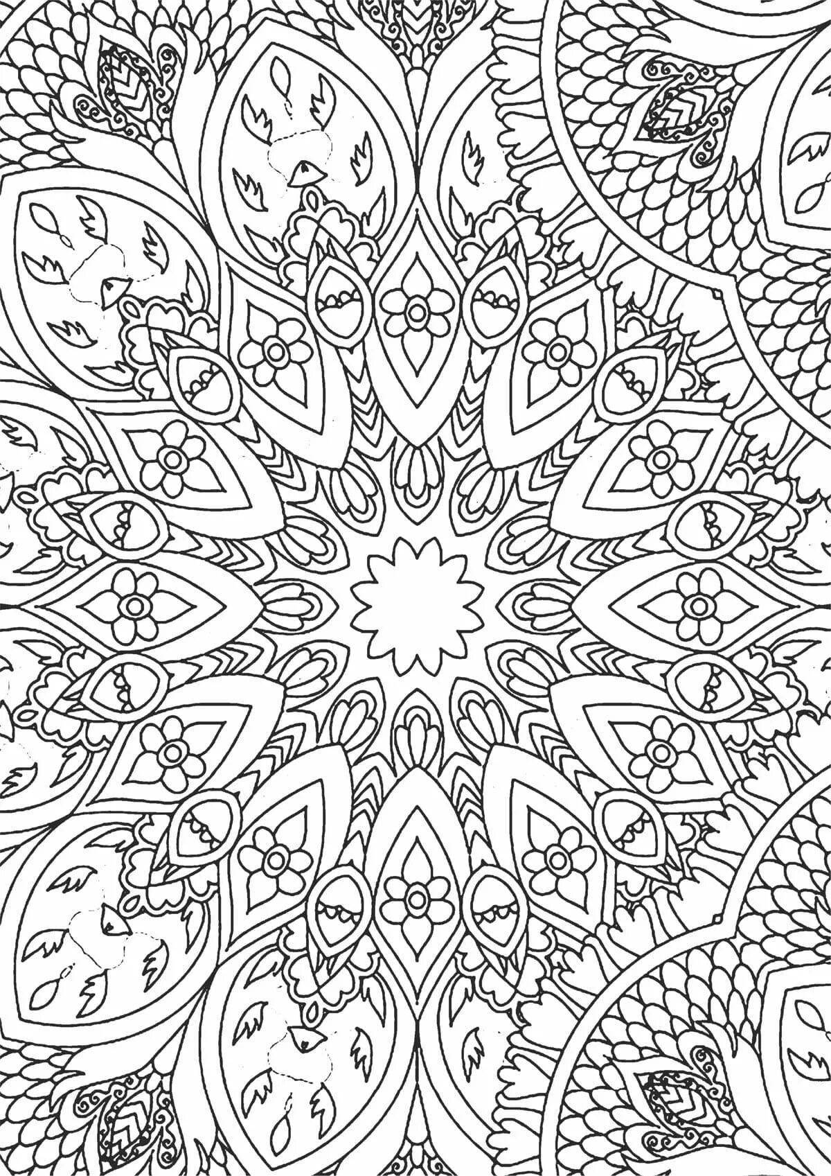 Radiant coloring page art therapy for adults