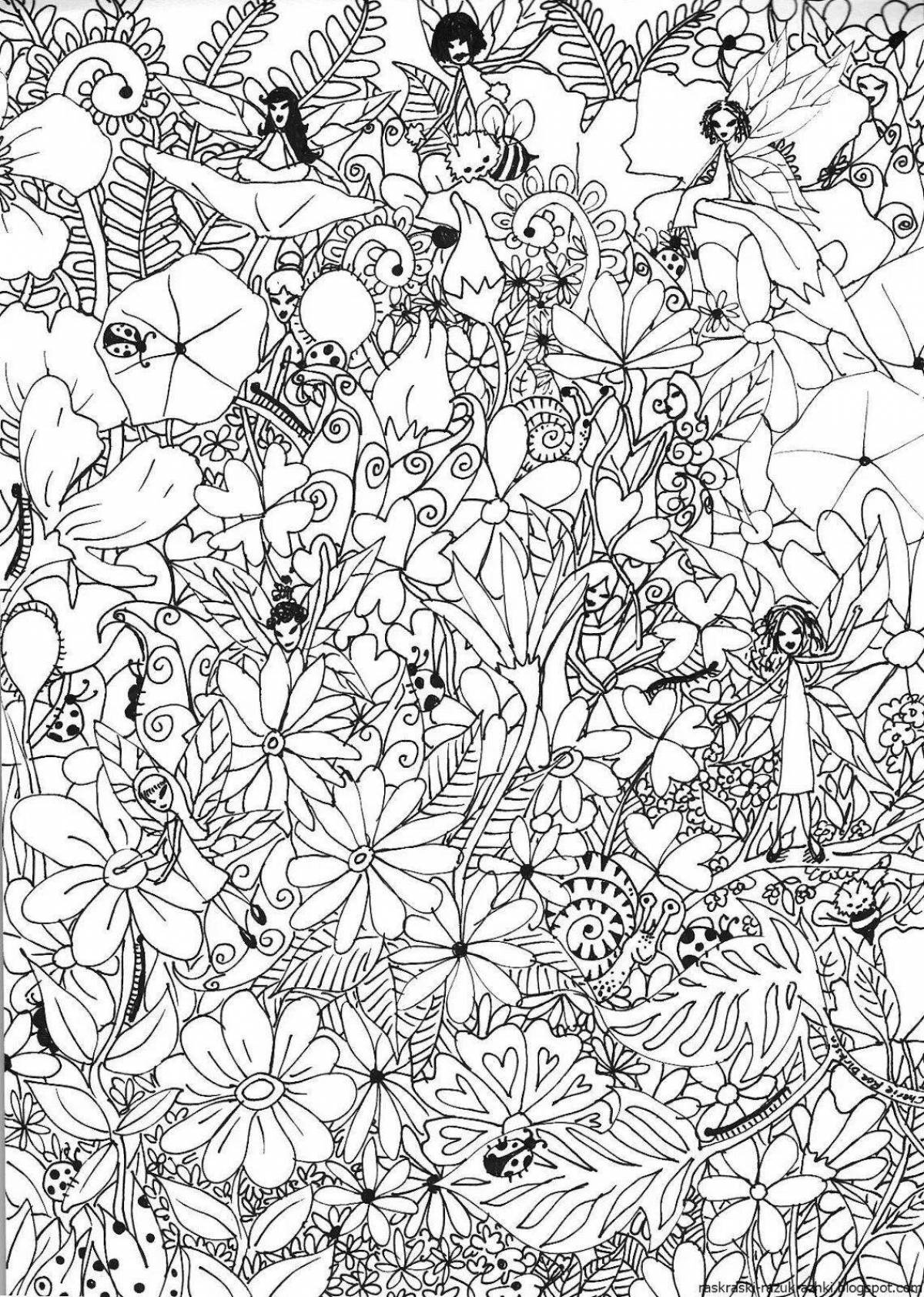 Colourful coloring art therapy for adults