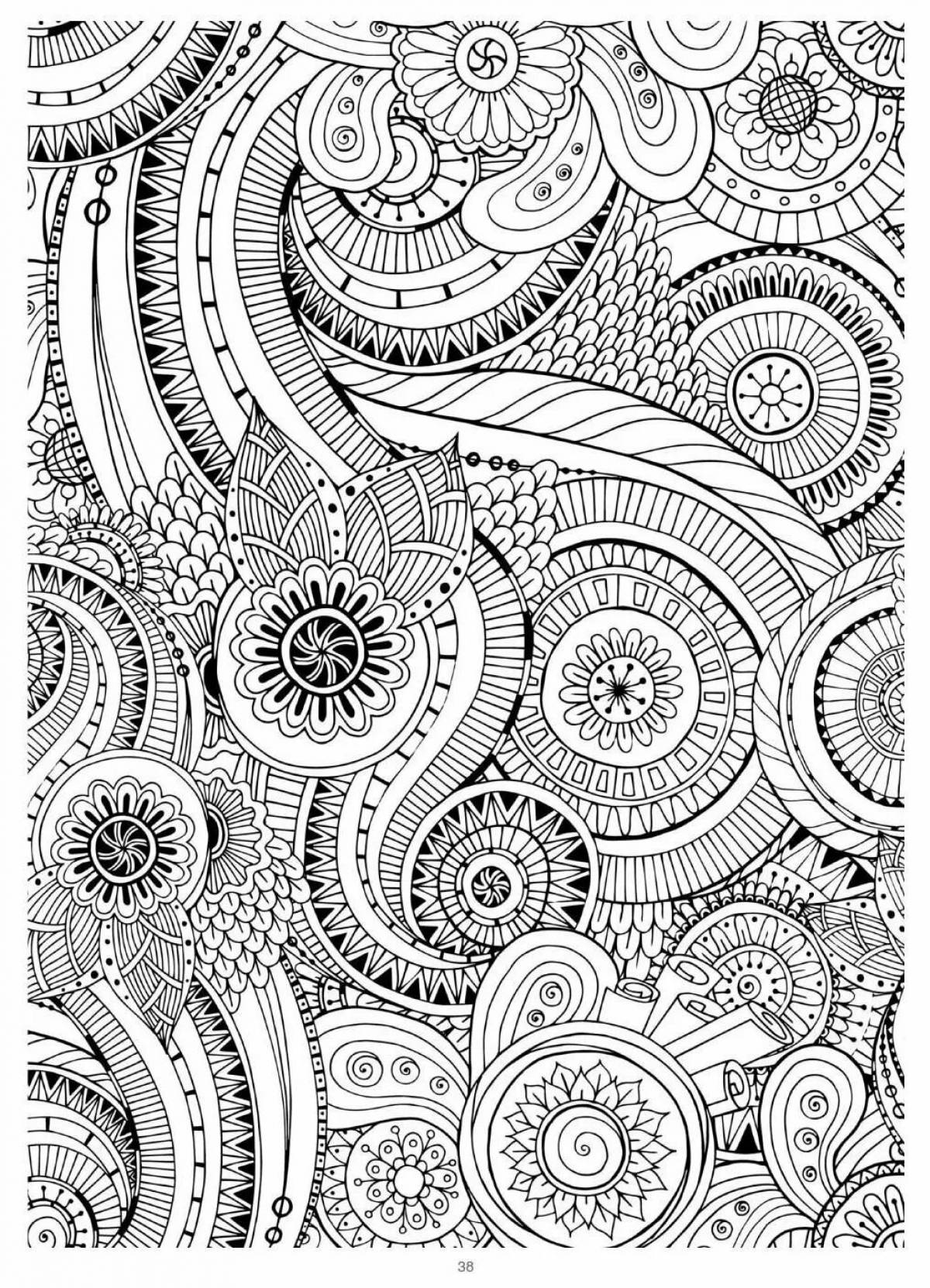 Serene coloring page art therapy for adults