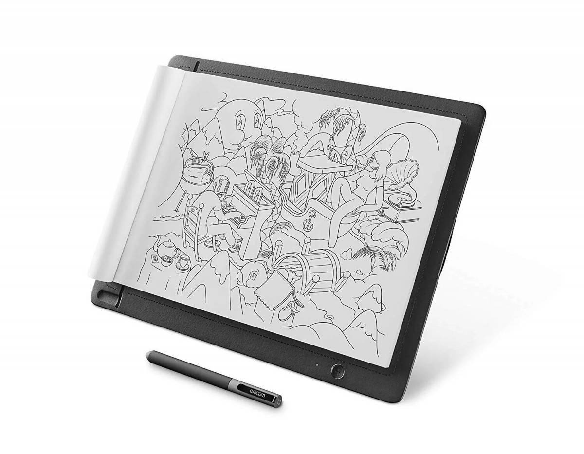 Inspiring coloring book for graphics tablet for beginners