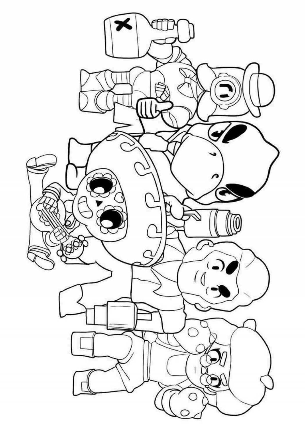 Braver stars playful coloring page for kids