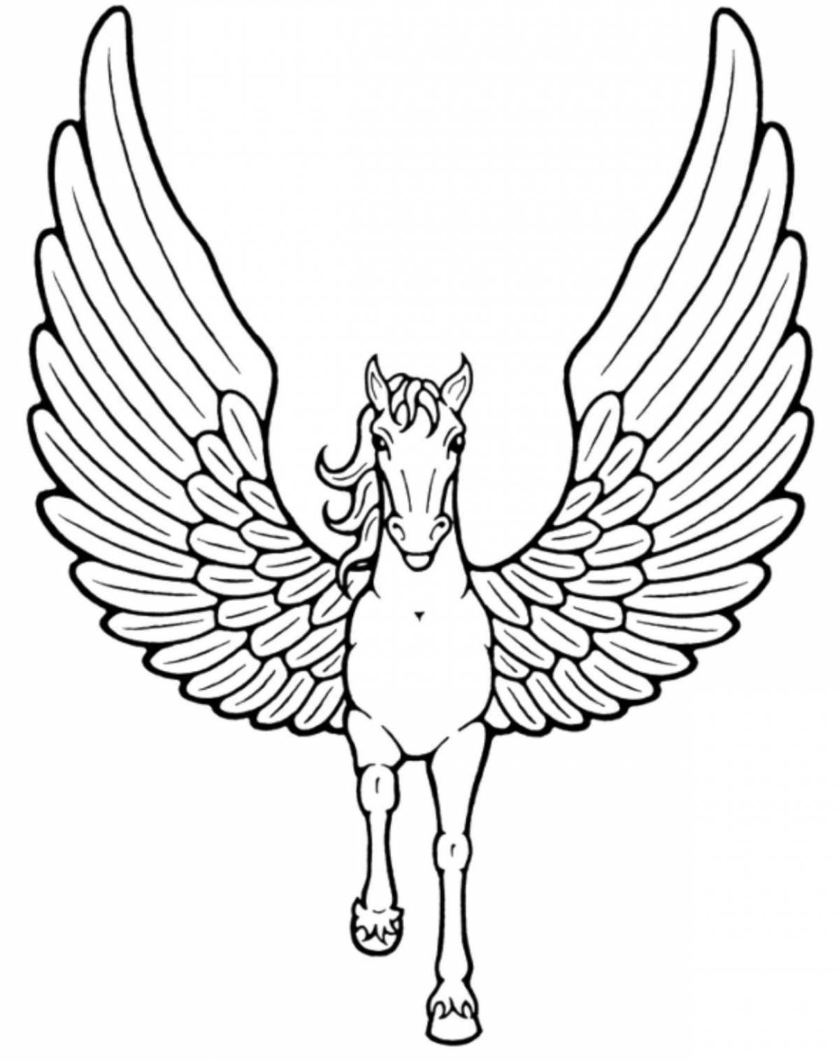 Majestic unicorn with wings coloring book for kids