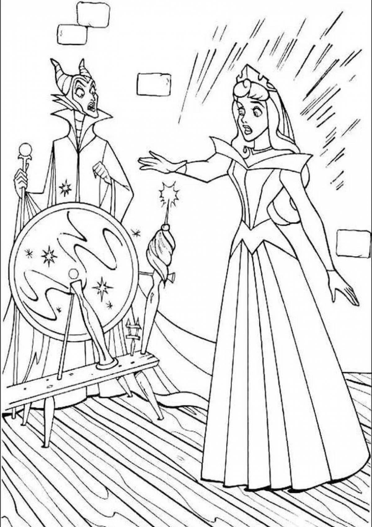 Adorable sleeping beauty coloring book for kids
