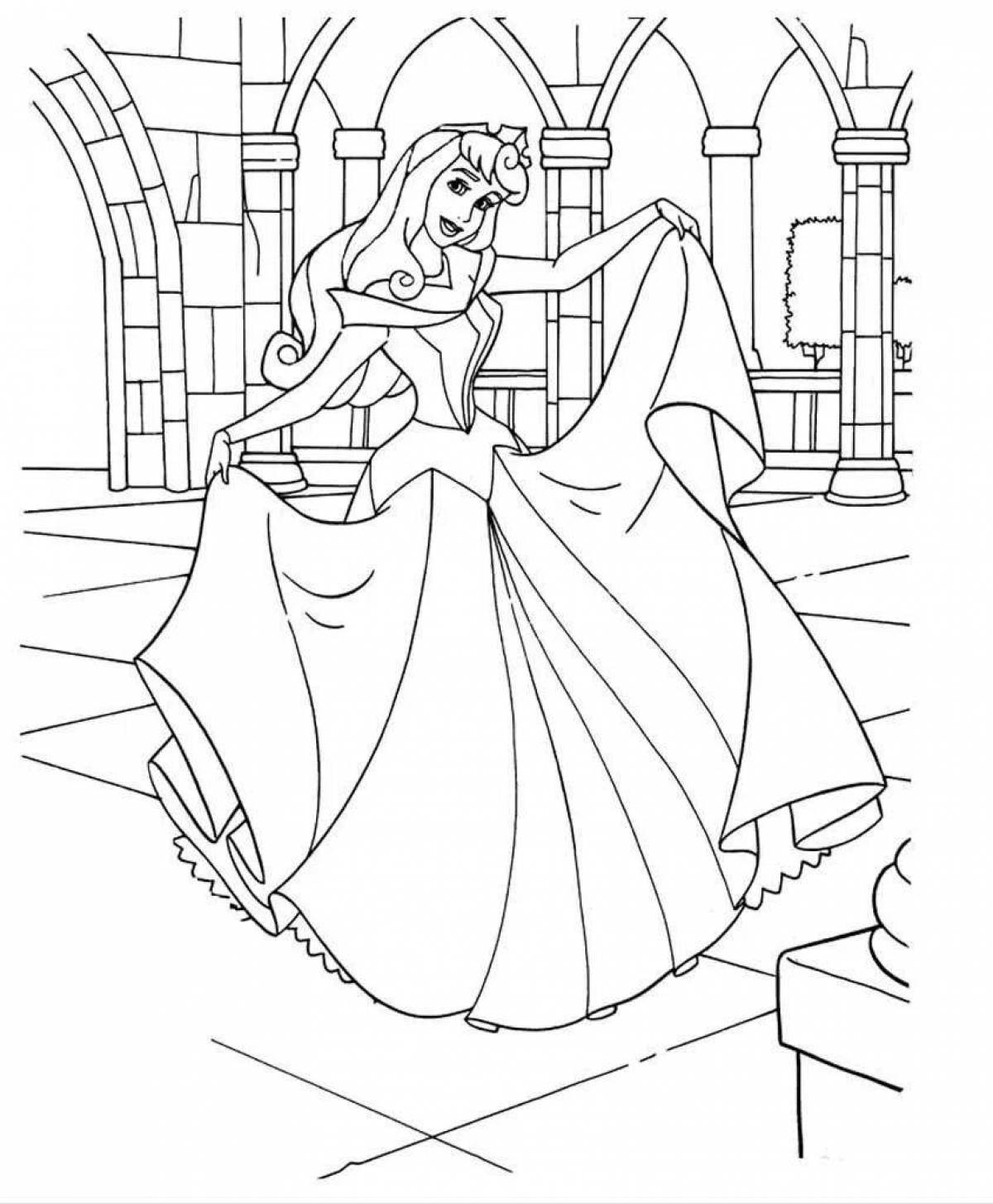 Delightful sleeping beauty coloring book for kids