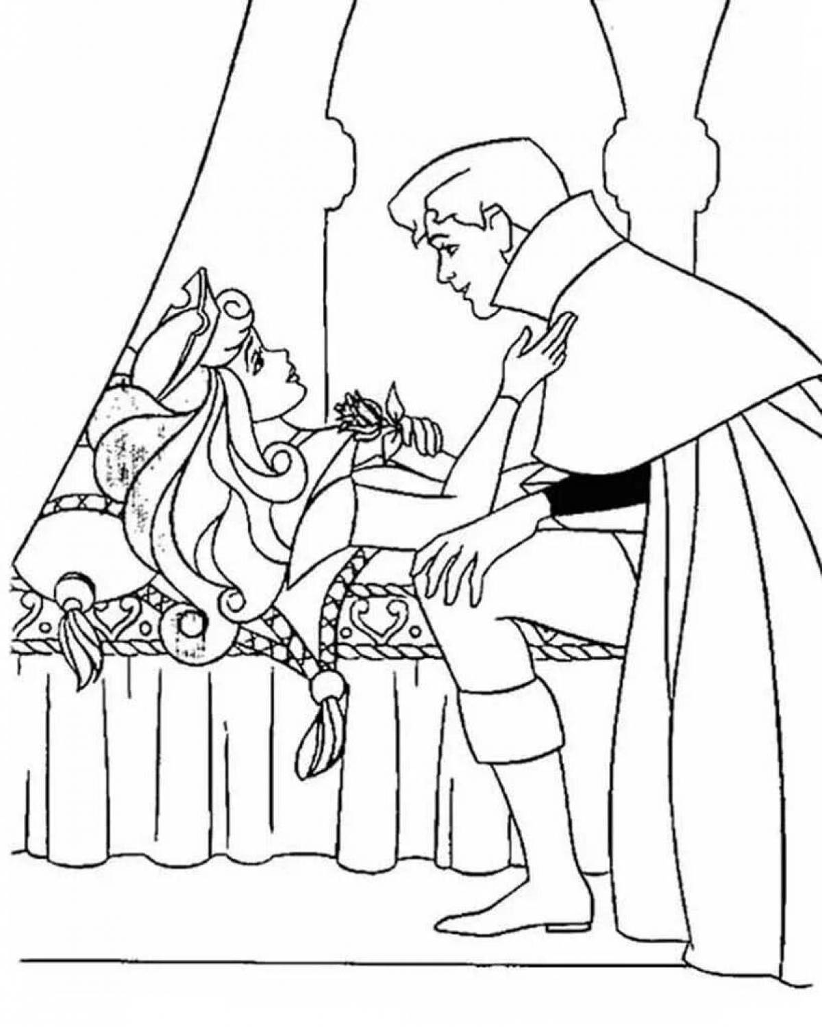 Great sleeping beauty coloring book for kids