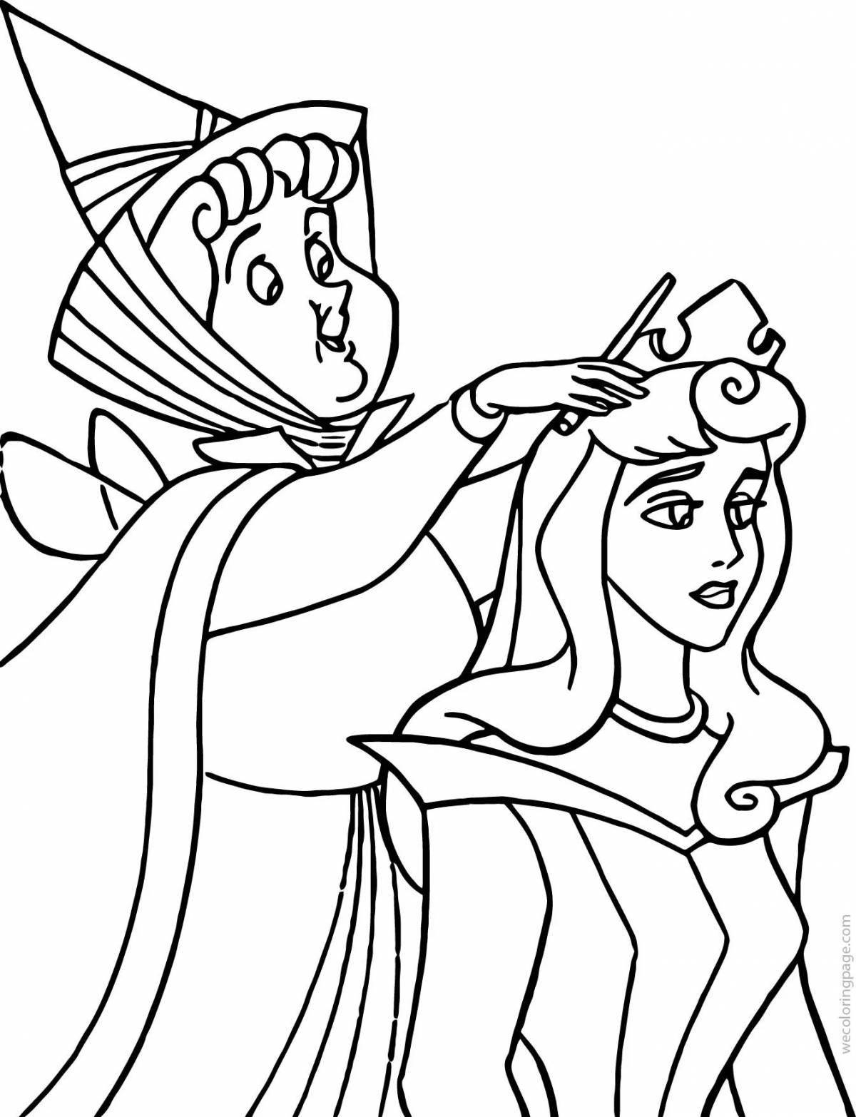 Amazing sleeping beauty coloring book for kids