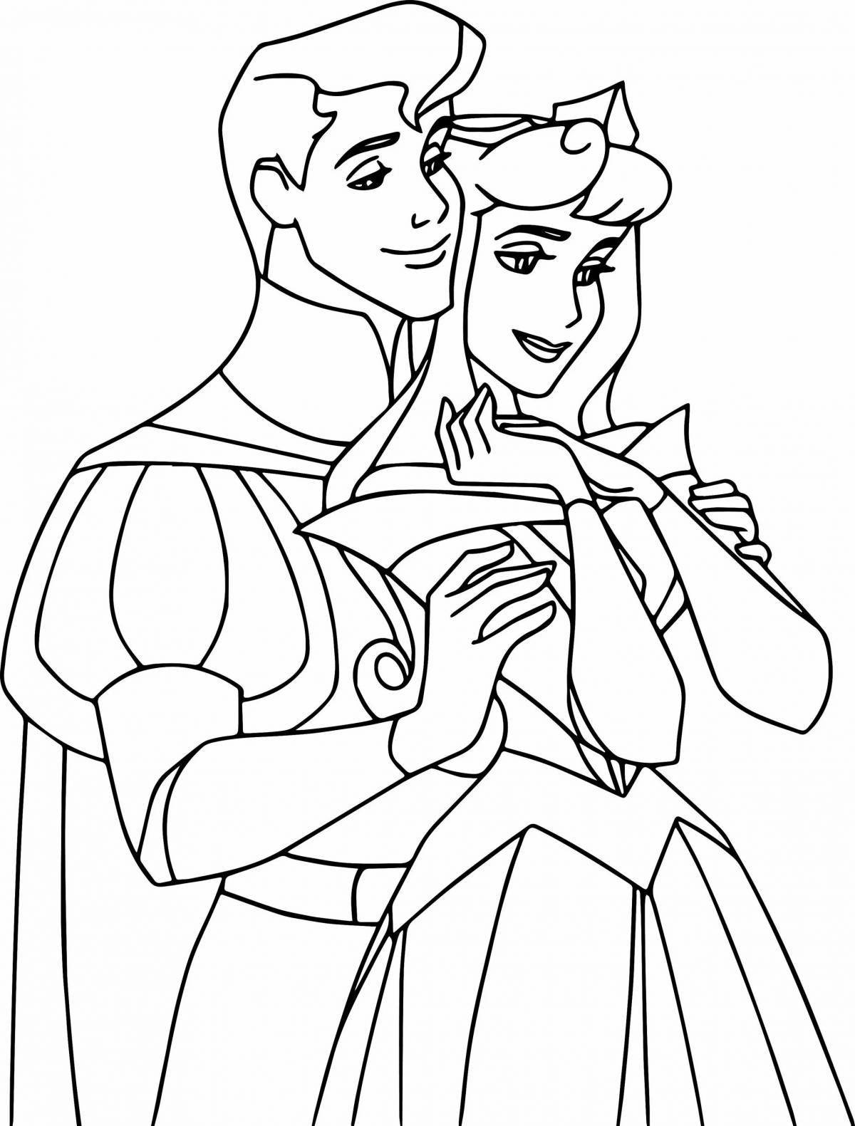 Colorful sleeping beauty coloring book for kids