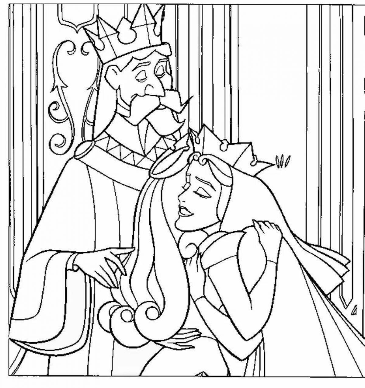 Exotic sleeping beauty coloring book for kids