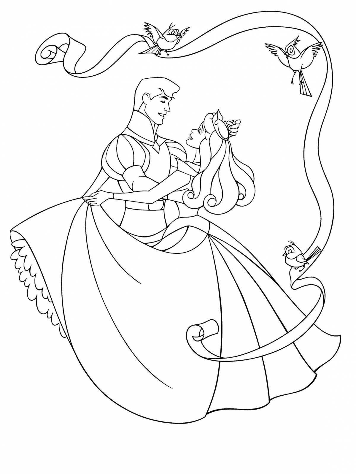 Fairytale coloring book sleeping beauty for kids