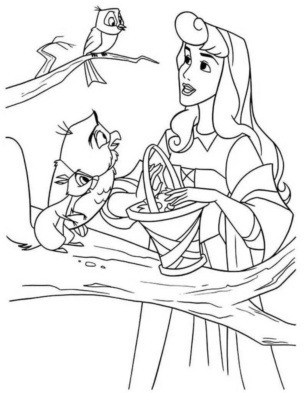 Large sleeping beauty coloring book for kids