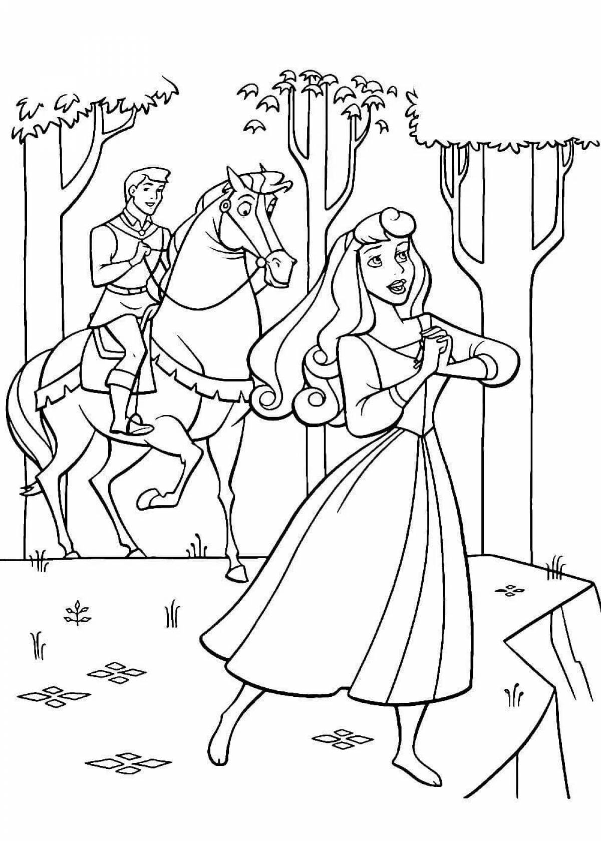 Hypnotic sleeping beauty coloring book for kids