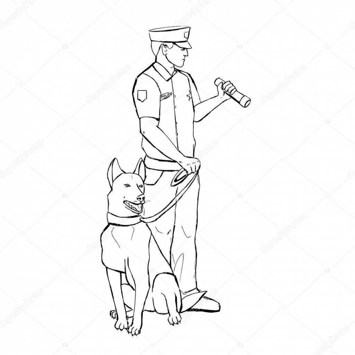 Dynamic border guard with a dog for children