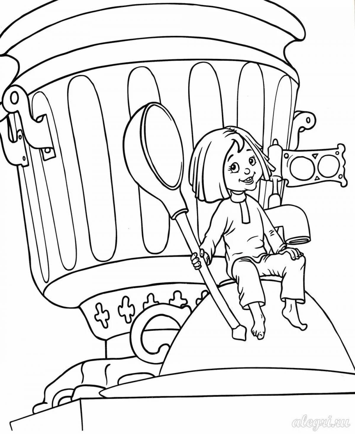 Fascinating coloring book boy with thumb for kids