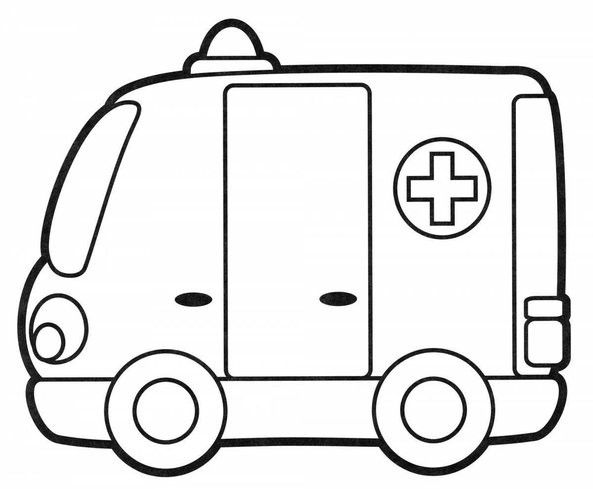 Раскраска машина скорой помощи для детей