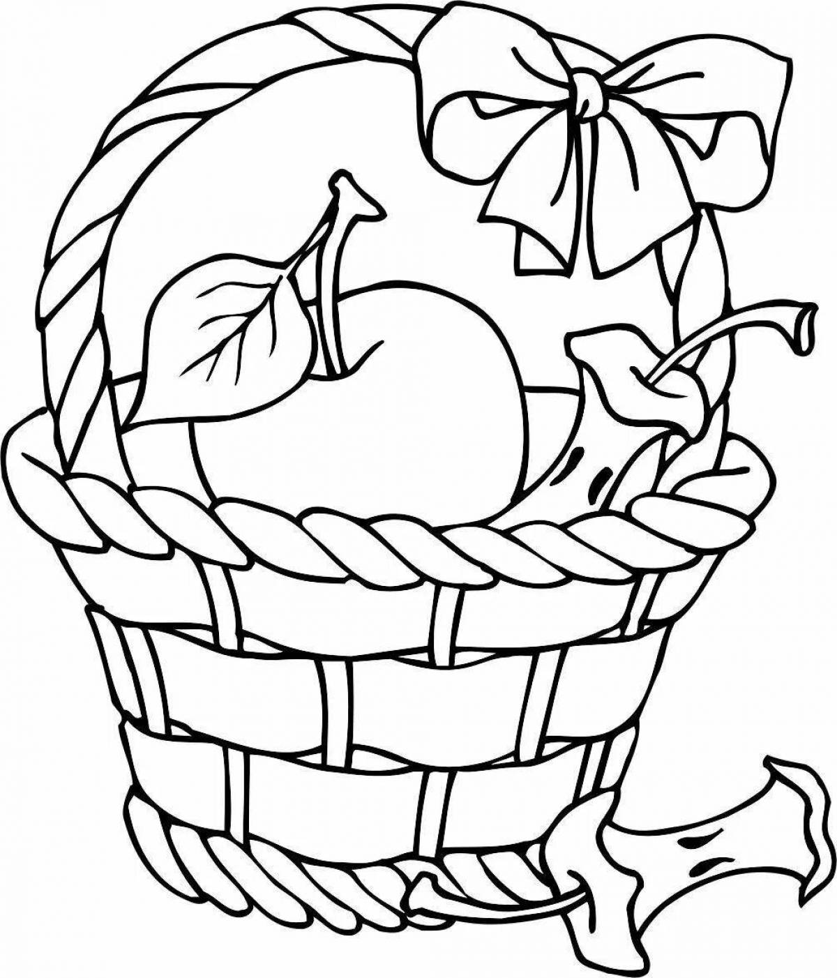 Amazing fruit basket coloring book for kids