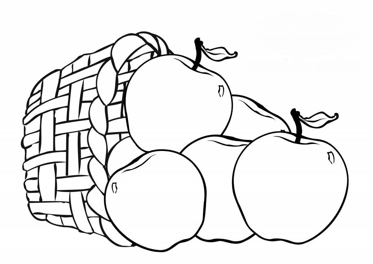 Adorable fruit basket coloring book for kids