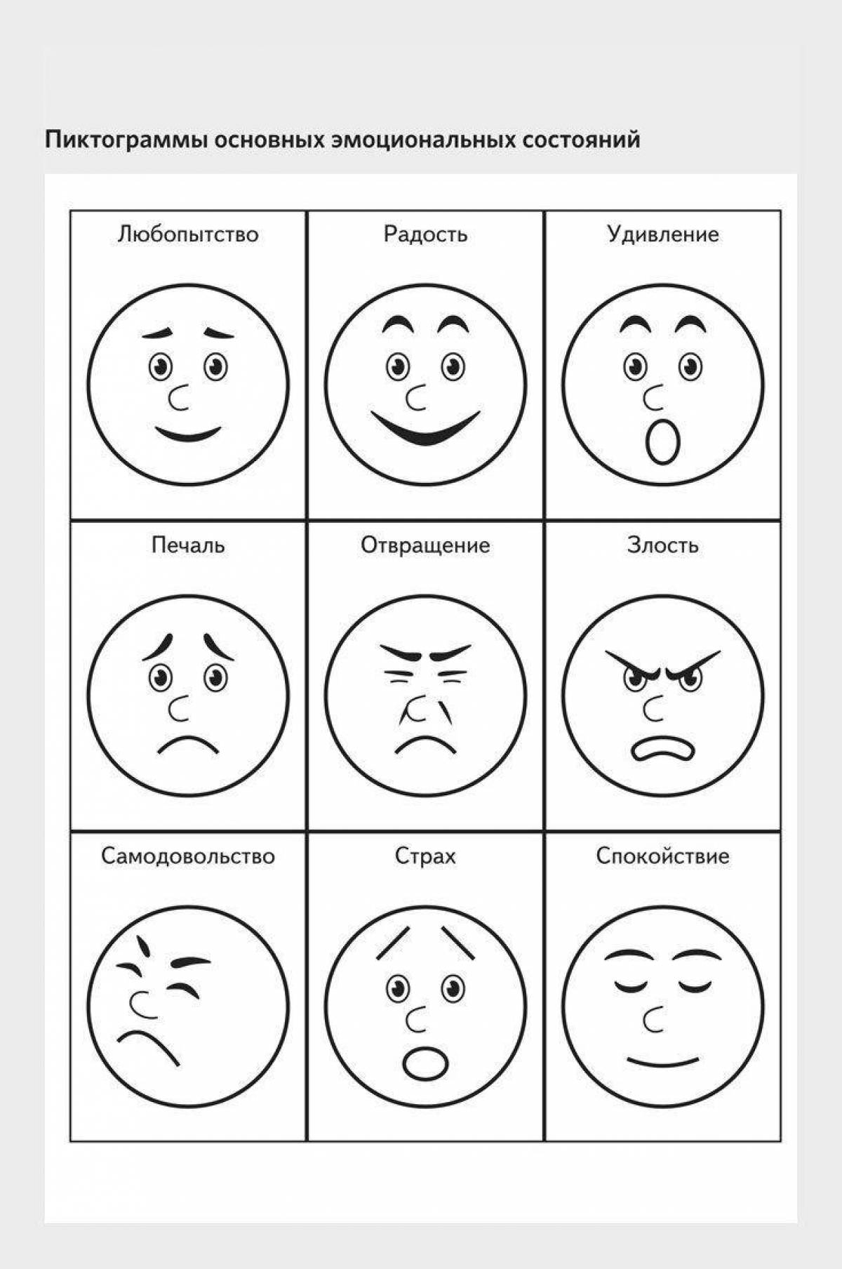 Confident coloring of emotions and feelings for children