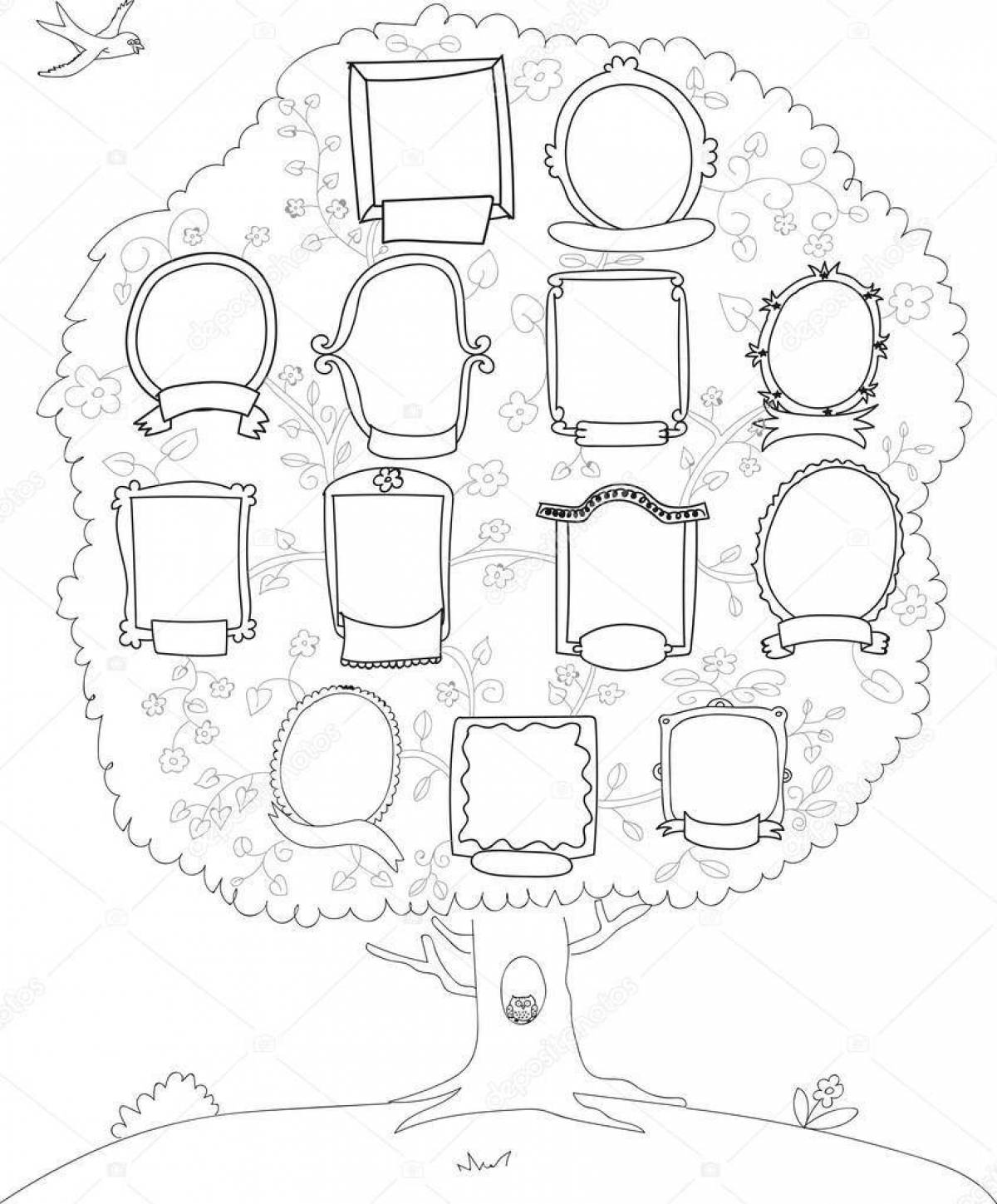 Nice coloring tree template