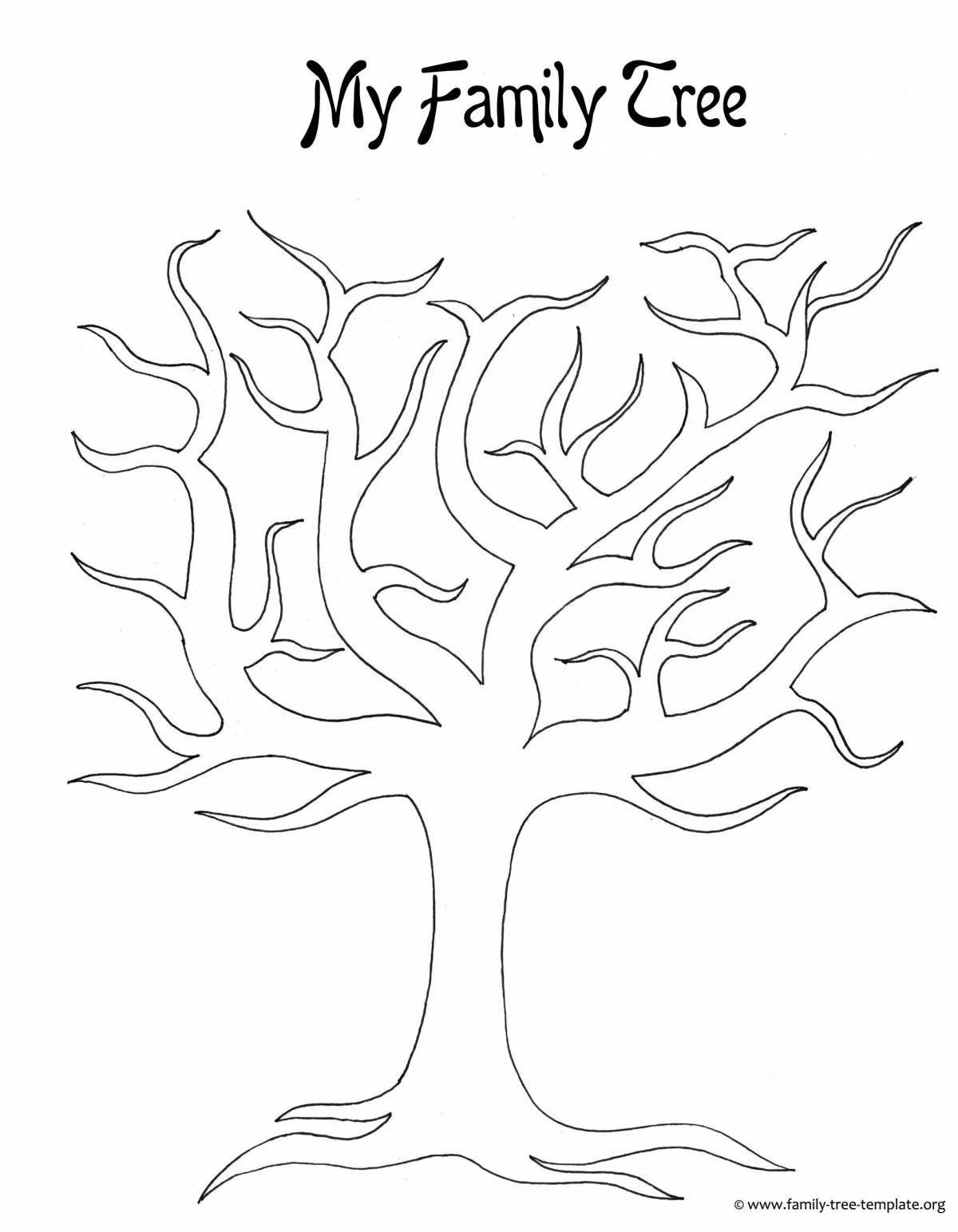 Креативный шаблон дерева раскраски