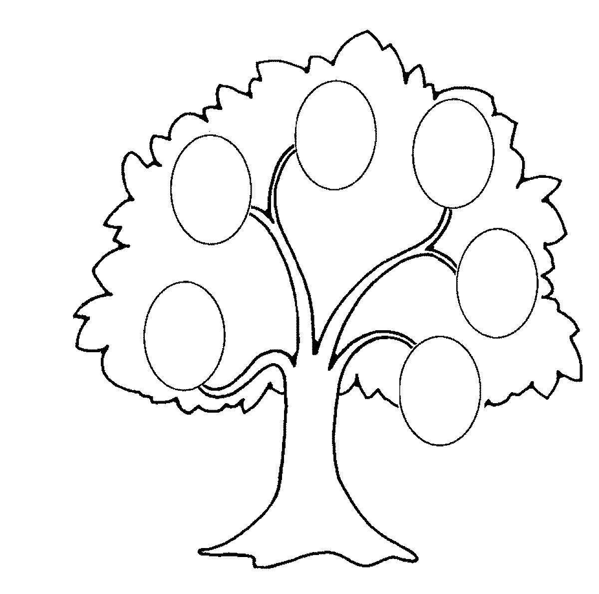 Tempting tree coloring page template