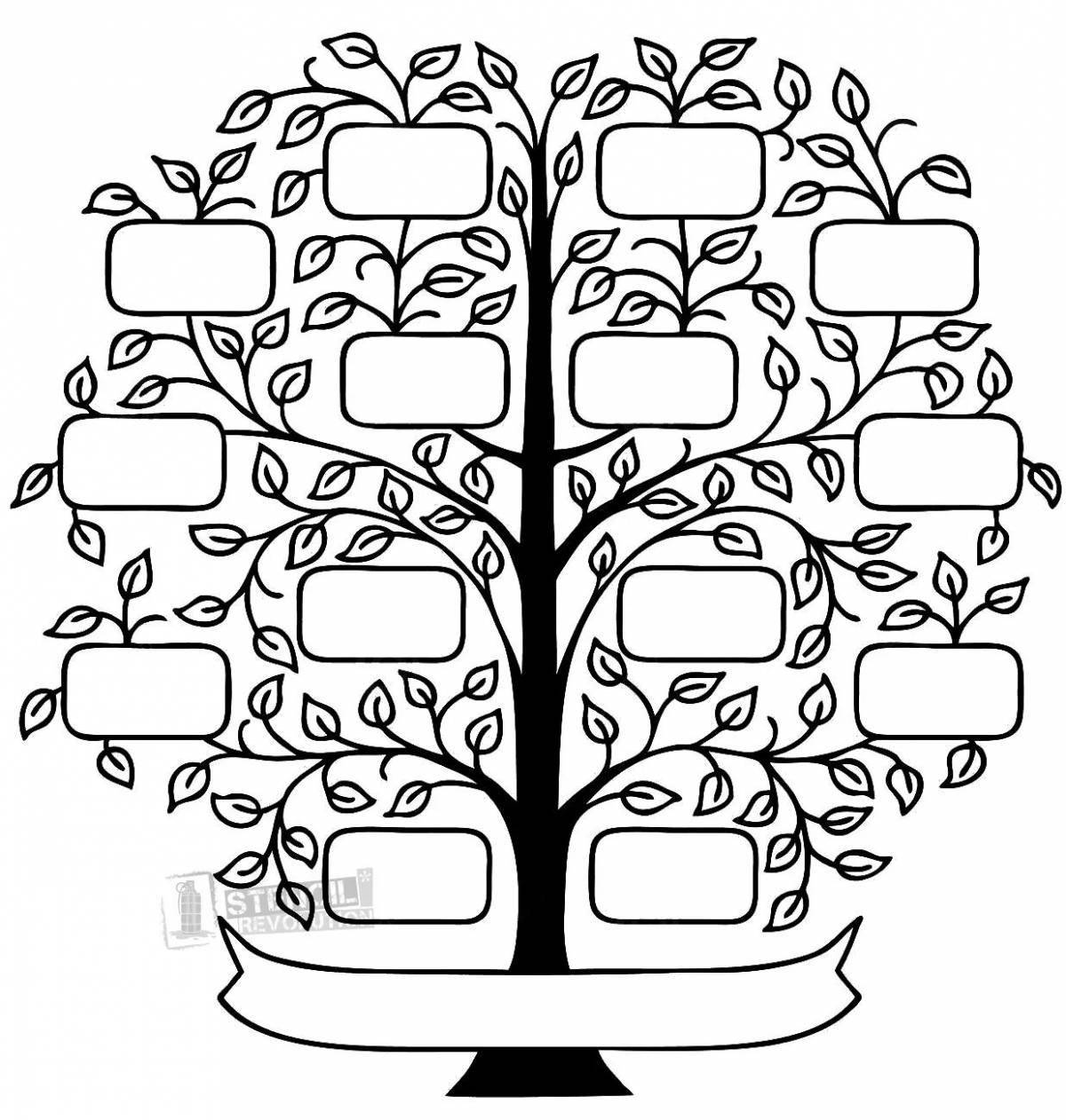 Fun coloring tree template