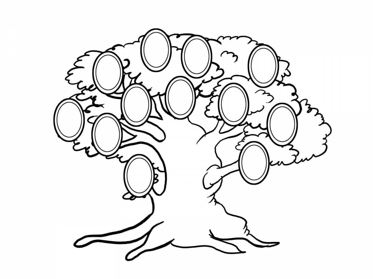 Playful coloring tree template