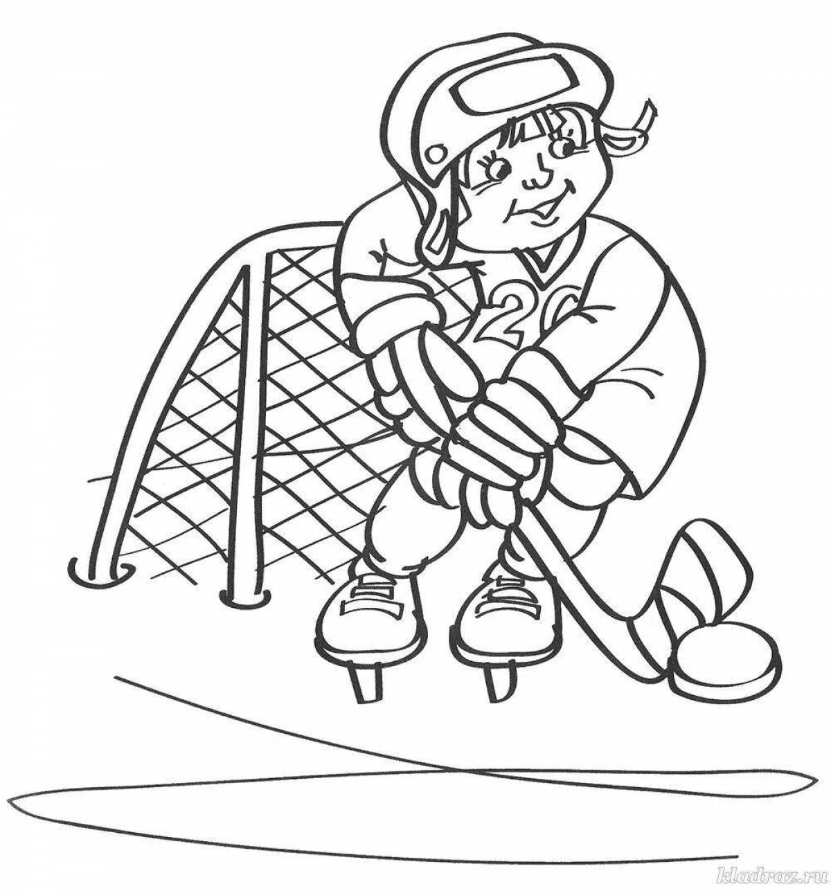 Great winter sports coloring book for kindergarten