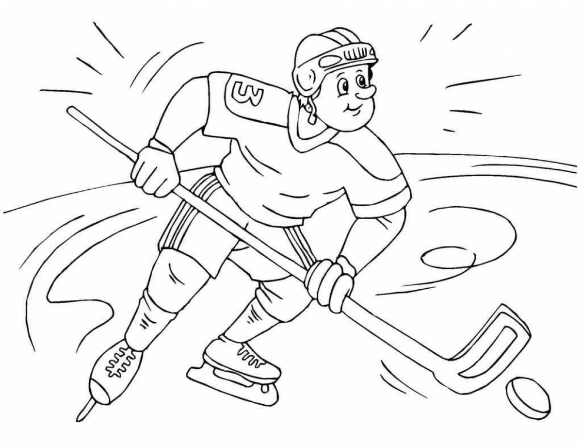 Fun coloring book winter sports for kindergarten