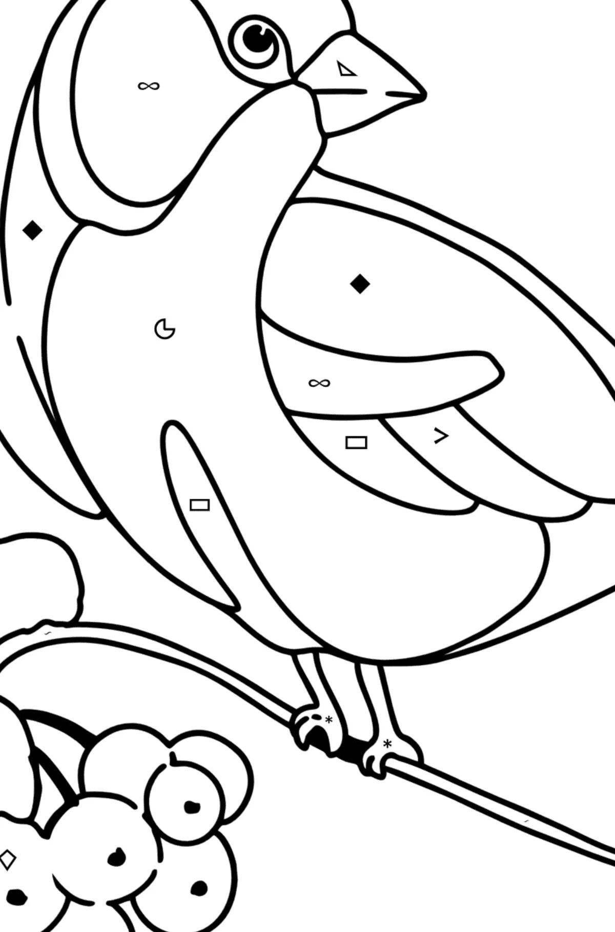 Colouring funny titmouse for children 6-7 years old