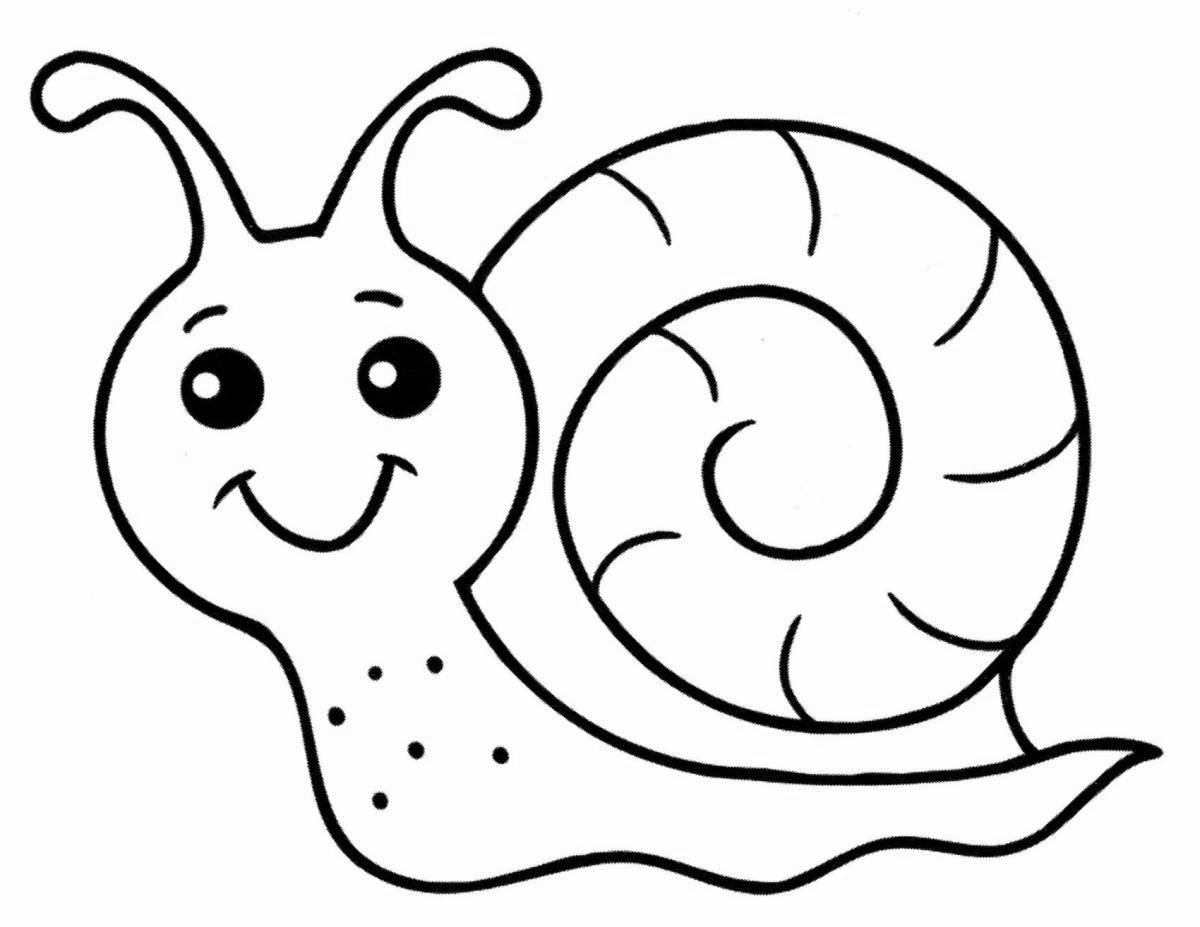 Refreshing snail coloring page for 5-6 year olds