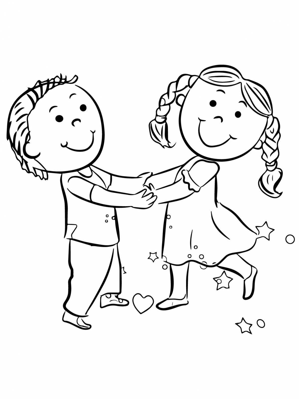 Colorful friendship coloring book for preschoolers