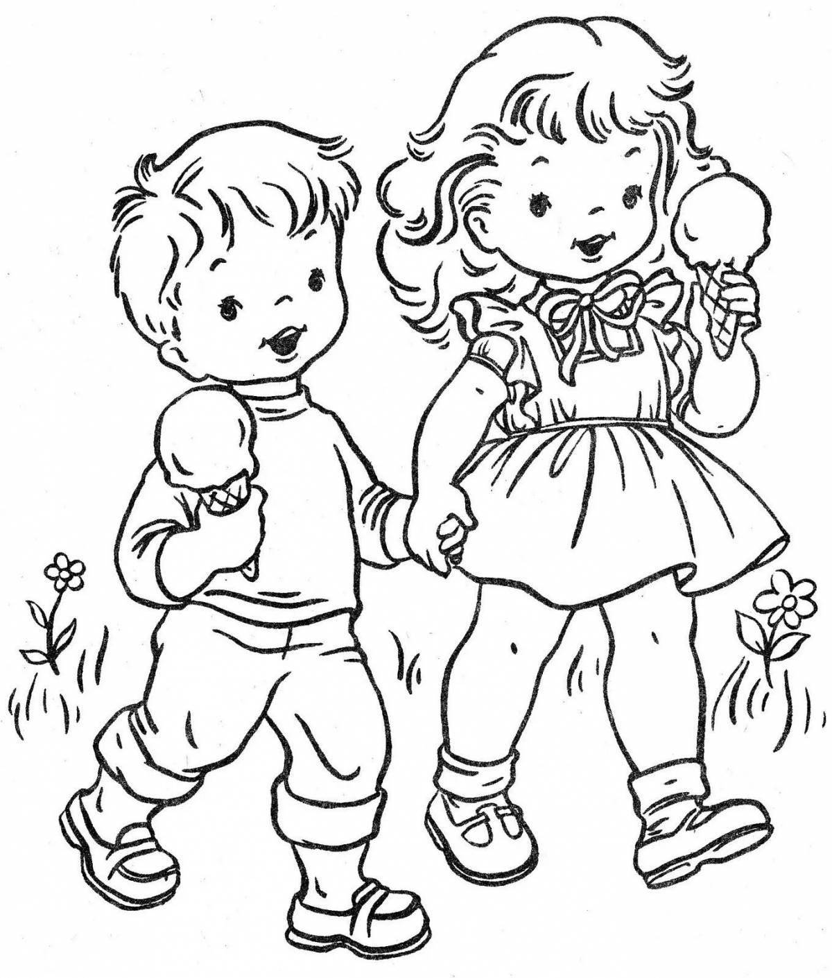 Cute friendship coloring book for preschoolers