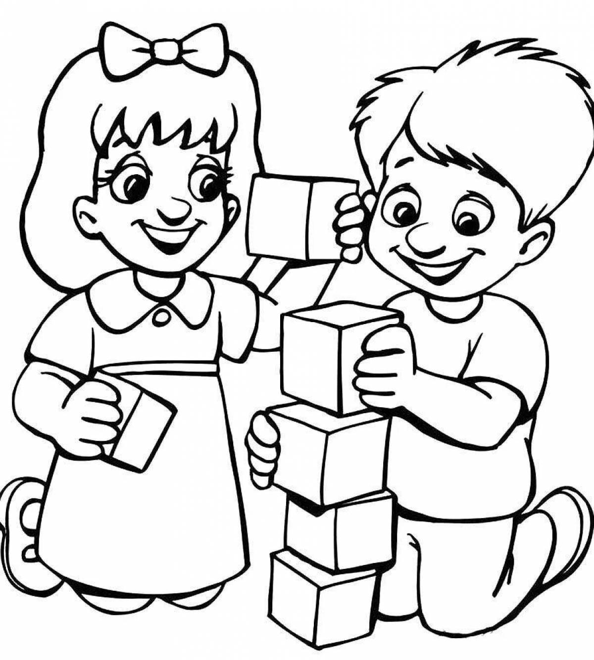 Adorable friendship coloring book for preschoolers
