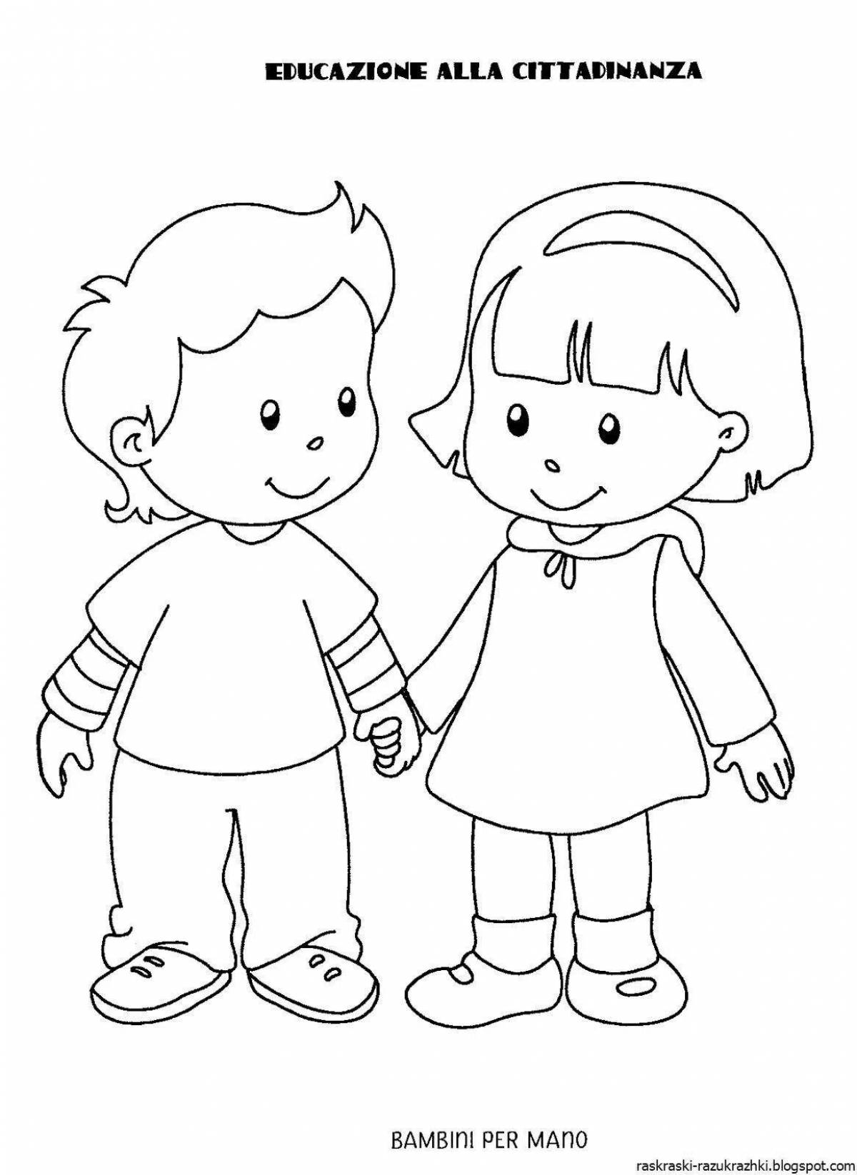 Vibrant friendship coloring book for preschoolers