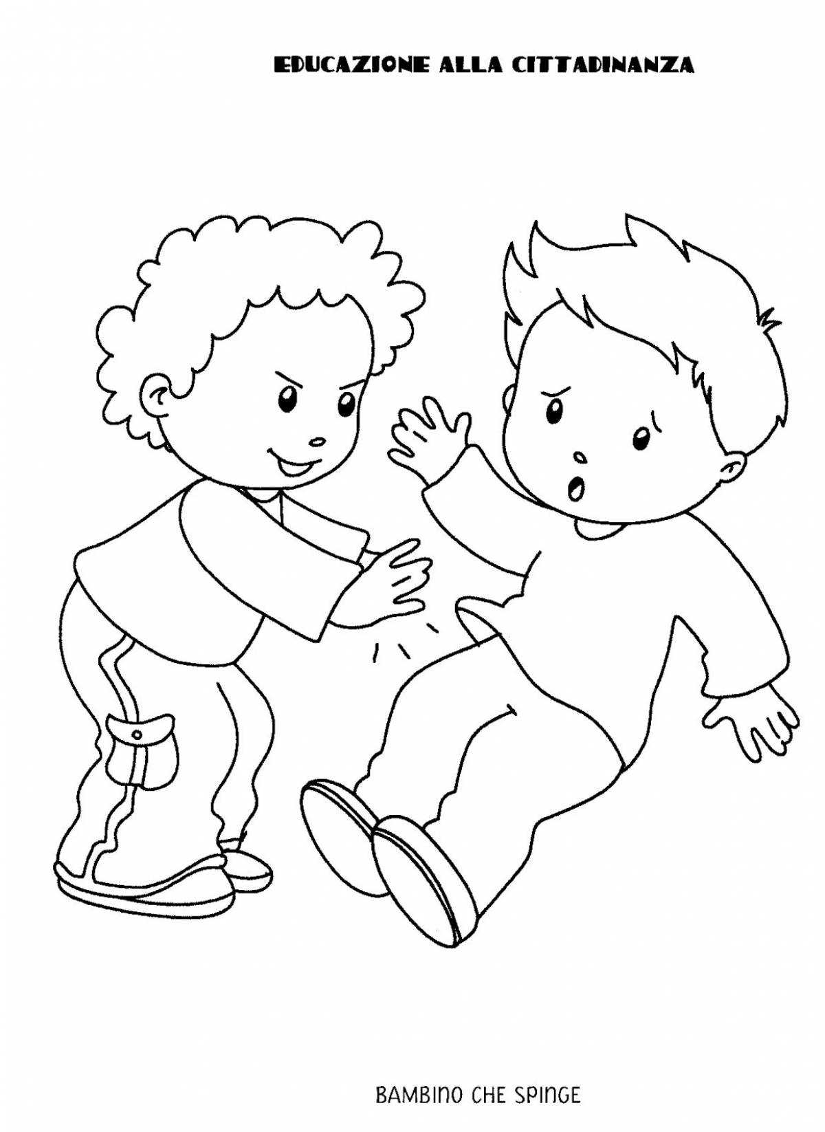 Crazy Friendship Coloring Page for Preschoolers