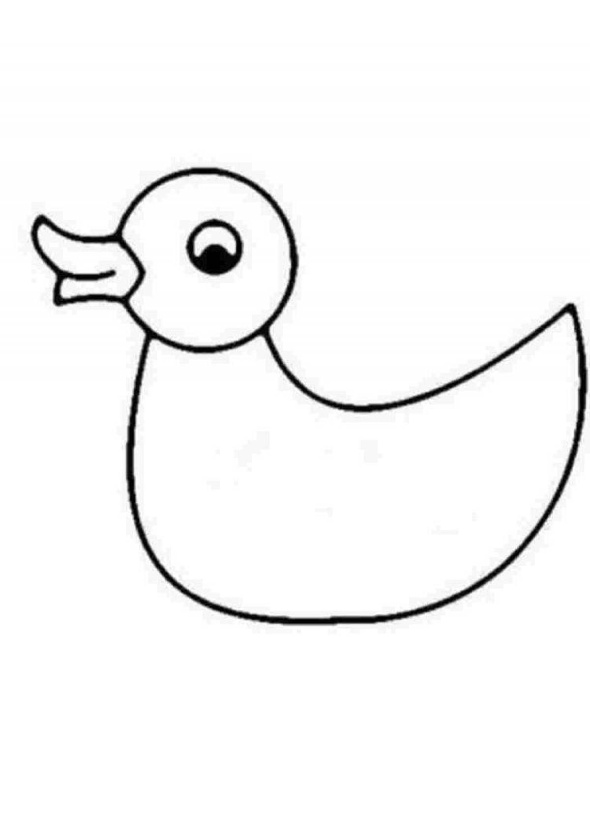 Coloring book playful Dymkovo duck for younger children